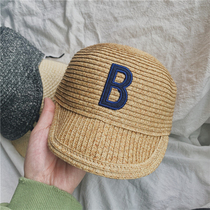 Childrens 2021 spring and summer new wild straw hats for men and women baby soft along the sun hat small children foreign gas cap tide tide