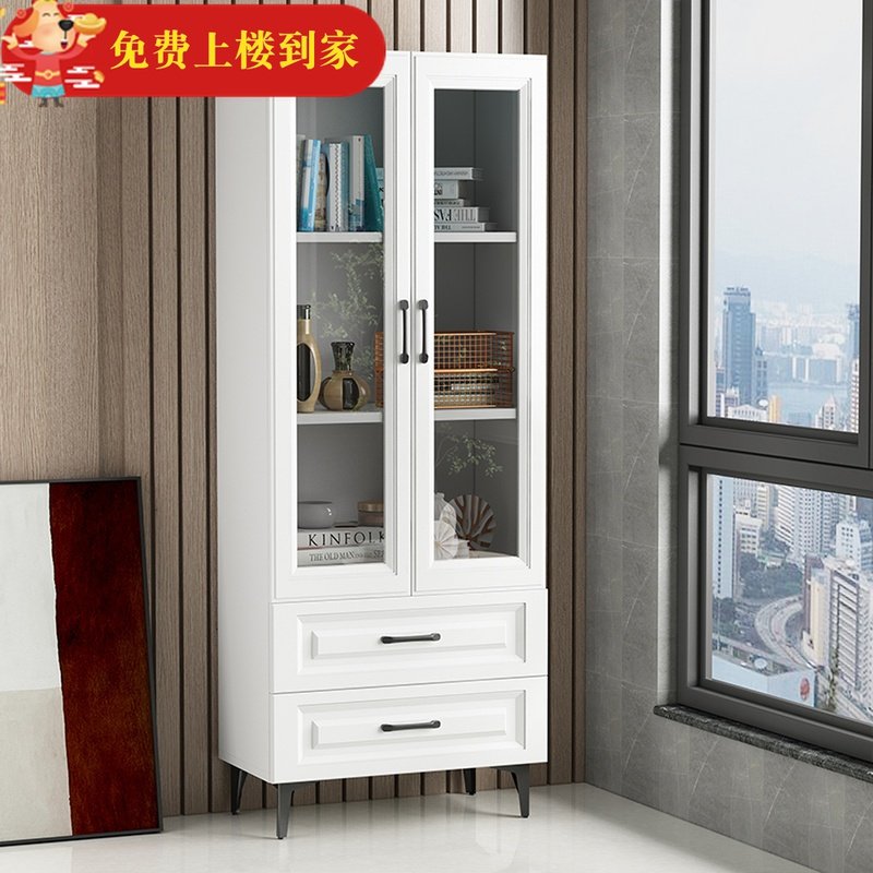 Bookshelf floor-to-ceiling living room shelf bedroom storage cabinet home glass door cabinet simple partition office bookcase