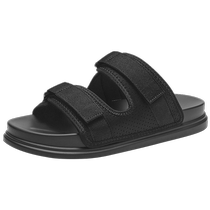 Hot Wind 2024 Summer New Mens Fashion Thick-soled Slippers Solid Color Simple One-Word Flop PU Beach Sandals for Men