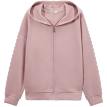 Hot Wind 2024 Autumn New Womens Simple Sports Style Versatile Jacket Loose Zipper Hooded Sweatshirt for Women