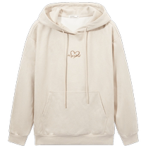 Hot Wind 2024 Autumn New Womens Suede Belt Hooded Sweatshirt Versatile Loose and Comfortable Solid Color Pullover Jacket for Women