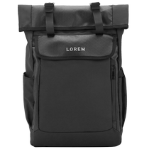 Hot Wind 2024 Autumn Mens Fashion Simple Roll Cover Backpack Black Large Capacity Computer Backpack Trend