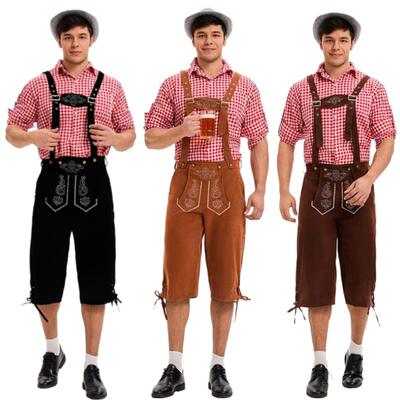 New adult men's beer suits for foreign trade, carnival party, beer pants, shirts, hats, sets, stage performances