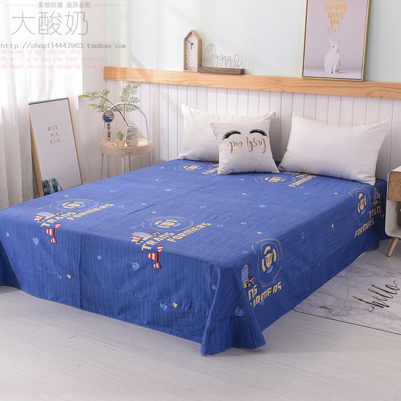 Bông vải đỏ trẻ em máy mèo 1,5m ký túc xá sinh viên độc thân tấm vải cotton nam và nữ - Khăn trải giường drap giường cotton