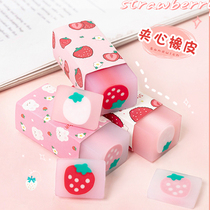 ins Strawberry Rabbit Rabbit eraser cute primary school students with wipe clean without leaving marks rubber creative stationery prizes