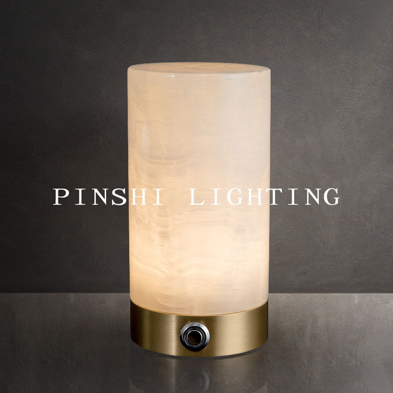 Pindstone postmodern minimalist touch cloud stone desk lamp office Book room desk lamp Bedroom headlights Bar light-Taobao