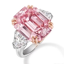 Synthetic color diamond argai artificial color pink diamond ring 18K gold gemstone jewelry necklace DR female