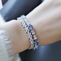 Hao studded artificial diamond big brand bracelet color diamond sunflower necklace 18K gold ruby bow bracelet