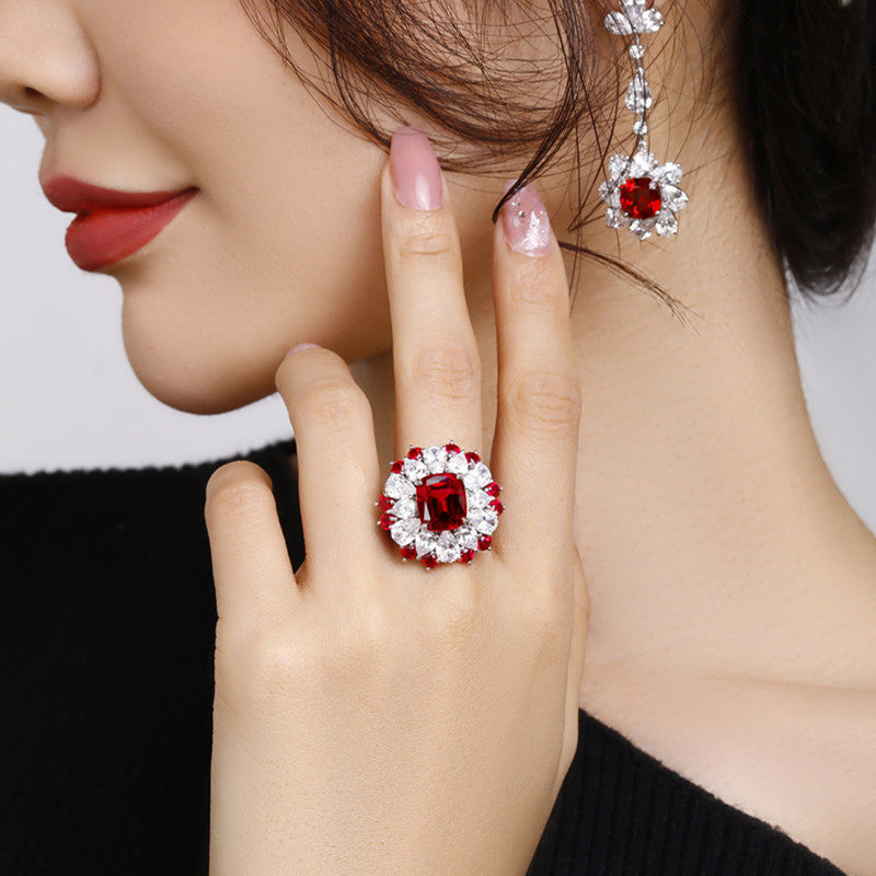 Breeding Burmese Ruby Ring Pigeon Blood Red 18K Gold Mozambique Color Jewel Pearl Naked Stone Private Custom