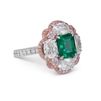 Columbia Muzo Cultivate Emerald Ring 18K Gold Artificial Color Treasure Nude Stone Necklace Bracelet Jewelry Customization