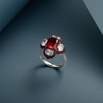 Artificial cultivation of Burmese pigeon blood red gemstone ring female 18K gold jewelry custom emerald color gemstone necklace