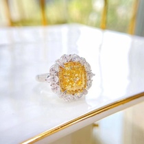 18K gold artificial yellow diamond ring Radeen pear-shaped water drop simulation color diamond bracelet pendant to customize