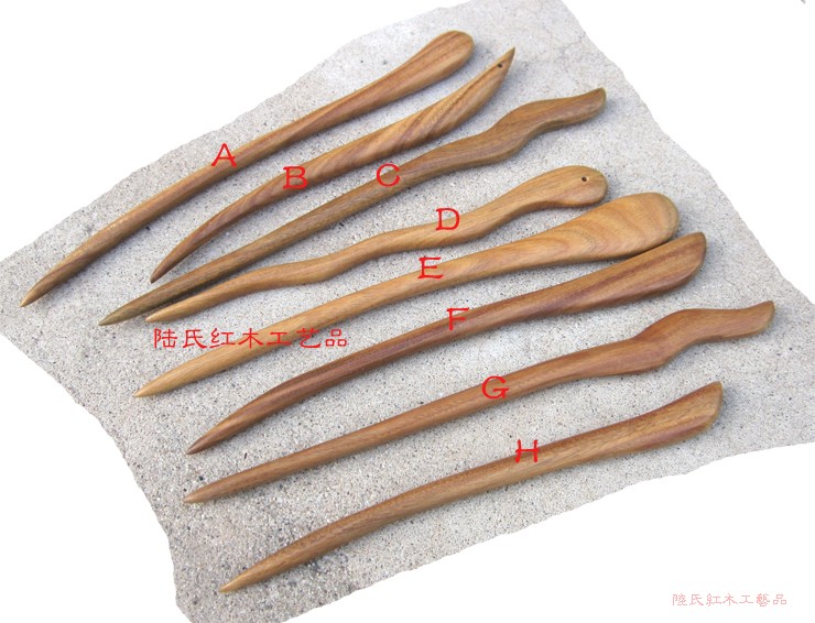 8 kinds of green sandalwood with the shape of the hairpin Green sandalwood hairpin (Lu's Mahogany craft)
