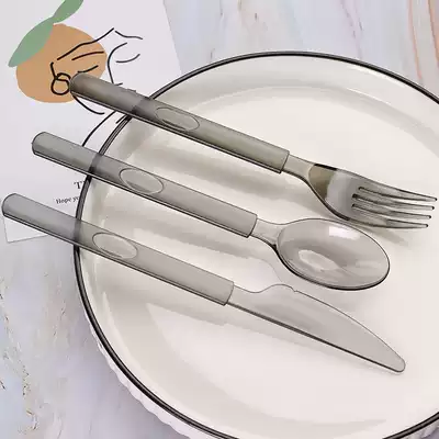 High-grade European plastic disposable knife and fork spoon western cutlery steak light food cake pastry independent packaging thickened