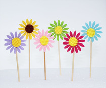 New sunflower cake decoration insert sign birthday cake decoration dessert table decoration 3 bags