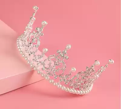 baby same bridal jewelry pearl crown headdress birthday gift baking cake decoration wedding accessories