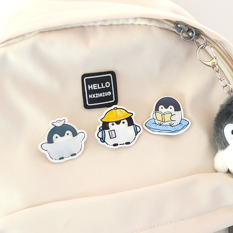 Hani Penguin Patch Clothes Brockbag CardsAcrylic Cute Student Couple Package