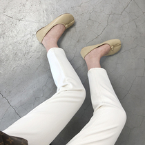 Quality recommendation ~ no drop good wear off-white dad jeans women Autumn New elastic elastic waist Haren pants