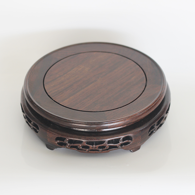 The New Chinese teapot tap vase jade Buddha put frame wenge log mahogany round the base seat