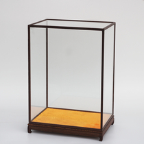 Mahogany glass cover Dust cover Buddha cover Qishi chicken wings Wood glass cover display box can be customized