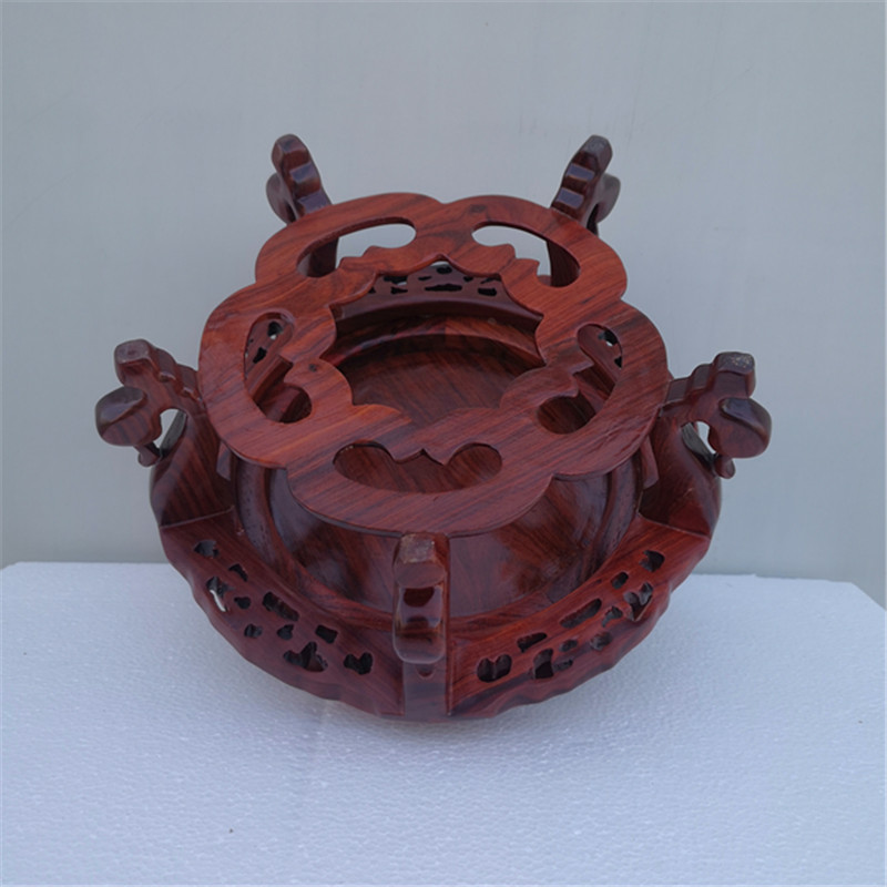 What annatto red acid flowers red sandalwood vase, the teapot furnishing articles an egg - shaped miniascape of base frame high base
