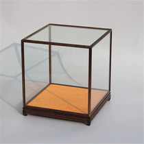 Mahogany glass cover display cabinet Buddha statue cover vertical dust cover chicken wing wood treasure cage 24242727 can be customized