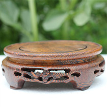 New Chinese teapot bottom vase round base Jade Buddha statue pendulum Chicken wing wood log mahogany seat