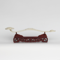 Ruyi bracket display stand Sword solid wood bracket support frame Mahogany ivory horn wood carving process base