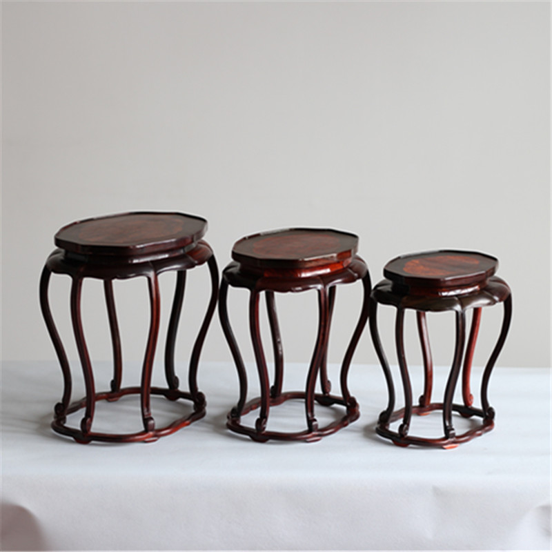 What annatto red acid flowers red sandalwood vase, the teapot furnishing articles an egg - shaped miniascape of base frame high base
