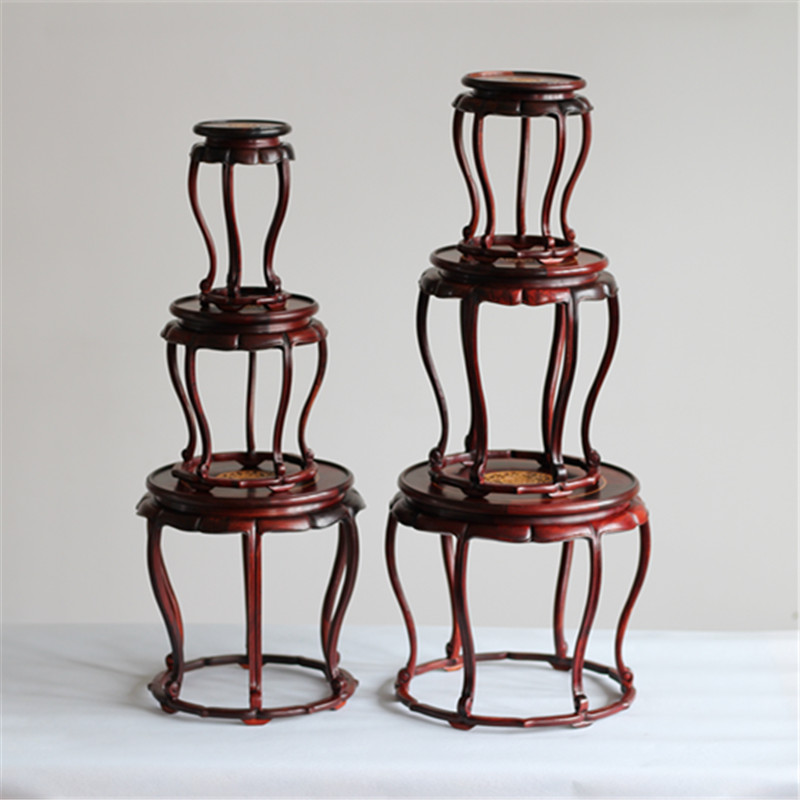 What annatto red acid flowers red sandalwood vase, the teapot furnishing articles an egg - shaped miniascape of base frame high base