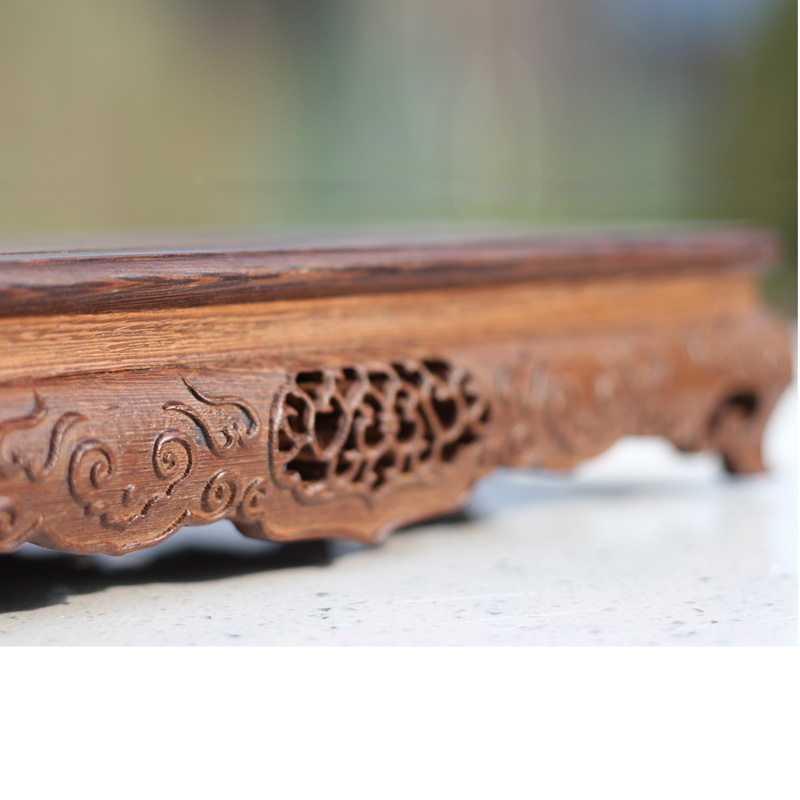 Wenge xiangyun oblong annatto vase base bonsai party Wenge