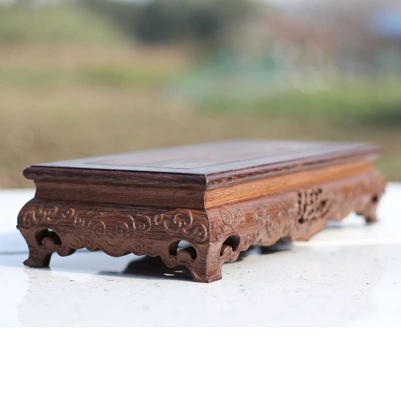 Wenge xiangyun oblong annatto vase base bonsai party Wenge