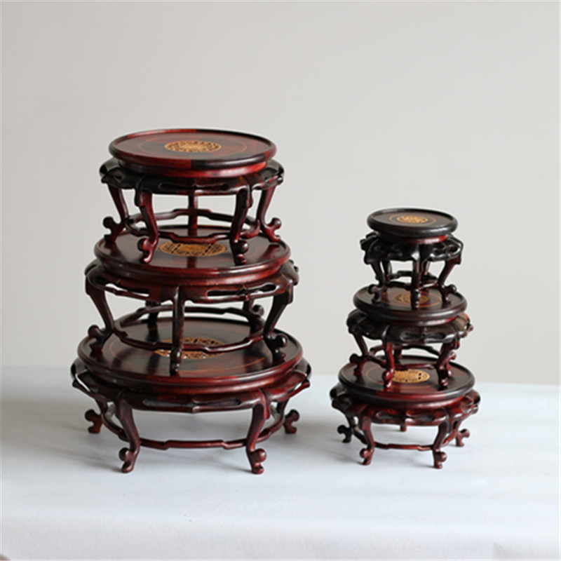 What annatto red acid flowers red sandalwood vase, the teapot furnishing articles an egg - shaped miniascape of base frame high base