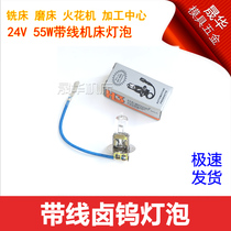 Machine tool light bulb milling machine work light lamp bead grinder halogen light bulb H3 24V55W with wired tungsten halogen mechanical light