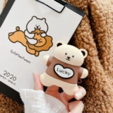 Apple, защитный чехол, беспроводные наушники, силиконовая мультяшная коробка с зарядкой, с медвежатами, bluetooth