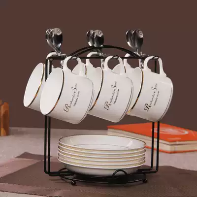 Coffee cup set high grade bone china coffee cup with shelf set simple office meeting Coffee Cup gift Cup