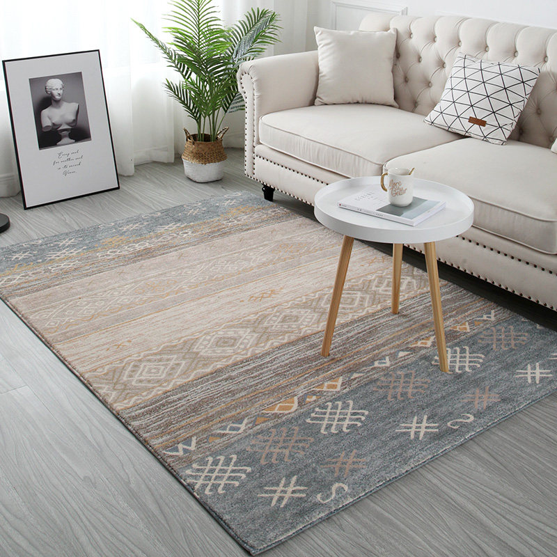 Nordic Thick Plush Imitation Cashmere Rug Living Room Tea Table Blanket American Light Extravaganza Mat Bedroom Bedside Mat