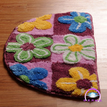 Hengyas carpet entrance mat foot Mat toilet non-slip mat bathroom 40 * 60cm semi-round suede simple purple