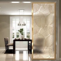 Art glass partition background wall Changhong screen Entrance living room Modern simple Central European style craft leaf frosted