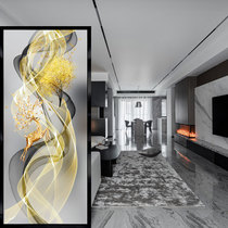 New Chinese style simple living room Nordic glass screen Bedroom block light luxury partition wall decoration Entrance Abstract deer