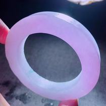 Myanmar old pit ice species jade rough natural jade wool material Violet full color bracelet free customization