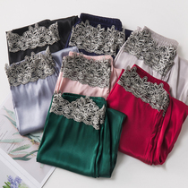 Sleepy pants Spring and summer trousers silk spring and autumn thin loose ice wire home pants can wear lace air conditioning pants