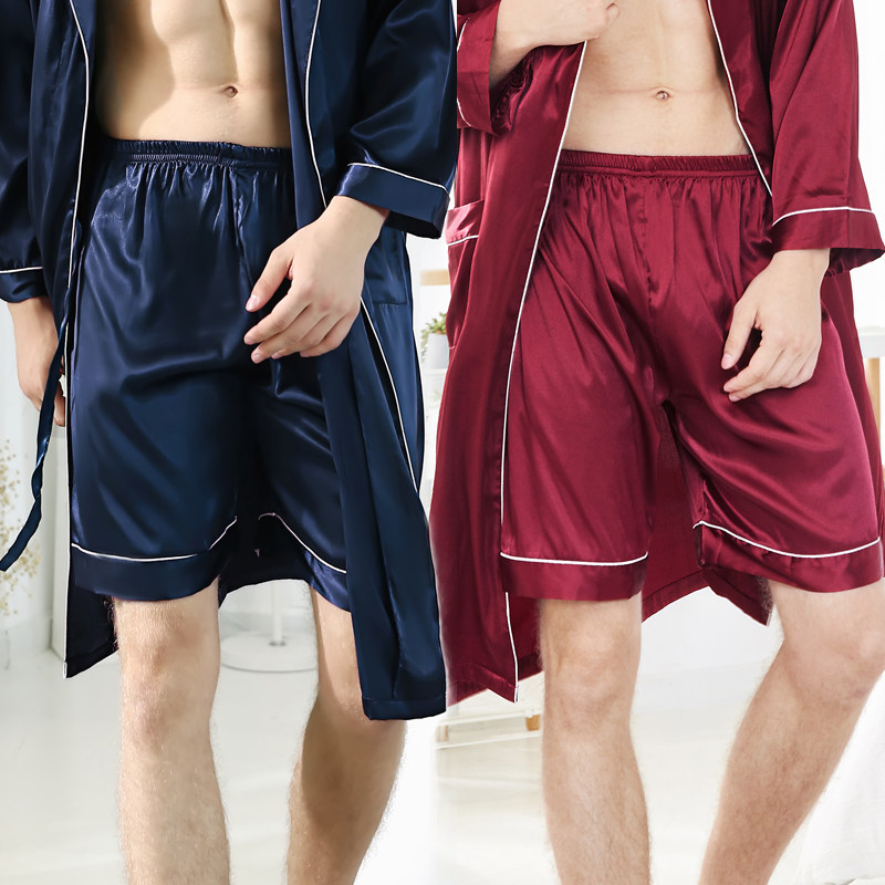 Sleeping Pants Men's Summer Shorts Ice Mitts Sports Casual 50% Pants Big Size Silk Casual Shorts Loose home pants