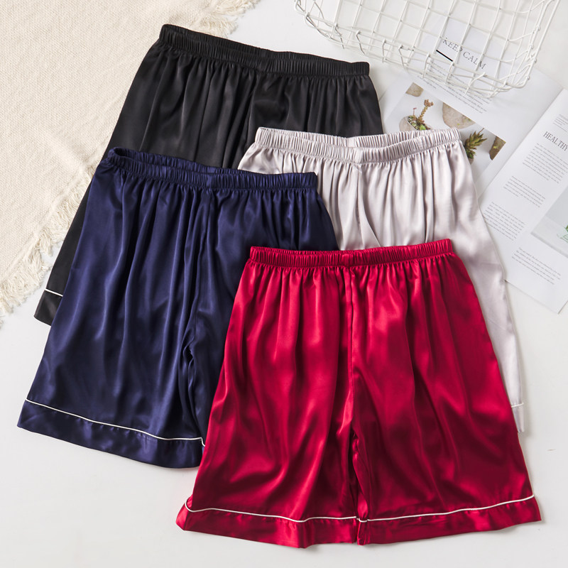 Men's home pants silk five-point pants large size home shorts loose summer thin sports can wear sleeping shorts