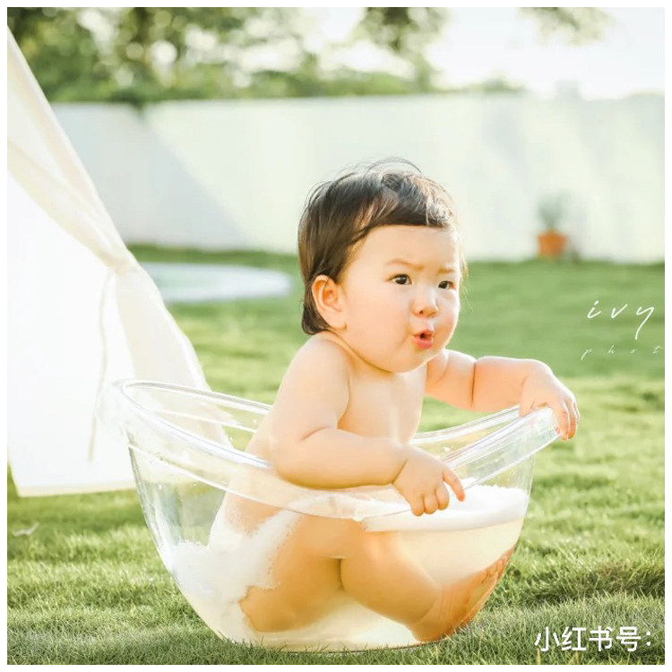 New Children Photography Props Photo Gallery Supplies 100 Days Baby Photo Transparent Bath Tub Props