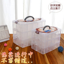 Large multi-layer Lego toy car building block plastic transparent storage box desktop finishing jewelry nail polish box