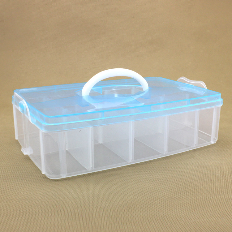 Large single-layer plastic detachable portable storage box Jewelry Lego toys hardware tools sorting box
