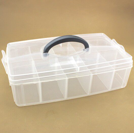 Special large number 10 lattice transparent plastic detachable containing box Lego high building block toy Cosmetics Chia oil bottle Box