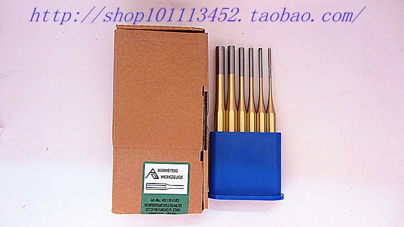 German Whistin RENNSTEIG Flat Blasting 6 Pieces Of Suit Steel Chisel Cylindrical Punching Pin Chisel 421424425