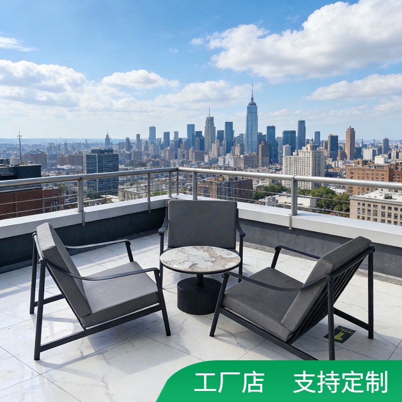 Outdoor Leisure Sofa Table and Chair Set for Courtyard, Open-Air Balcony, Landscape Terrace, Sales Area, Waterproof and Sun-Resistant
